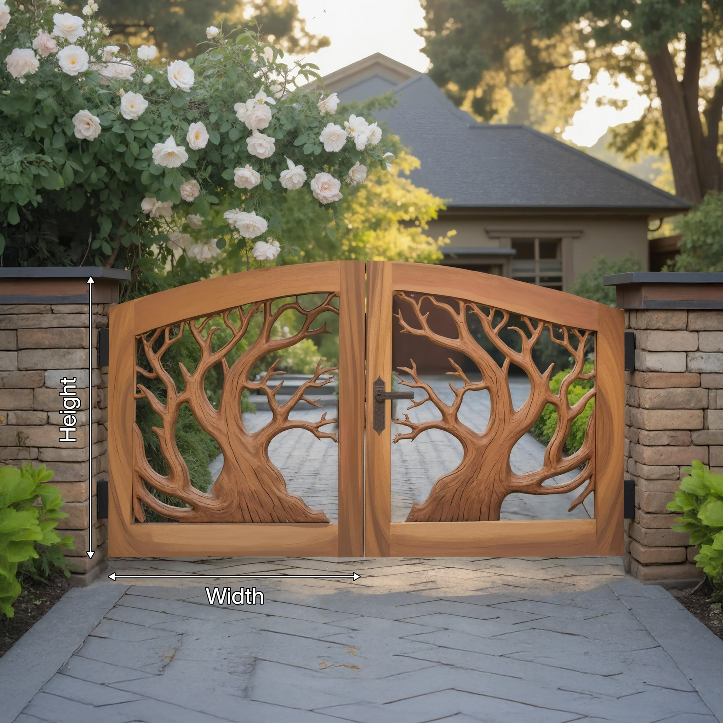 Rustic Tree Branch Gate Design For Garden Entrance