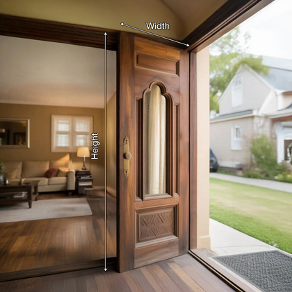 Elegant Vintage Carved Wood Door For Entryway And Living Room