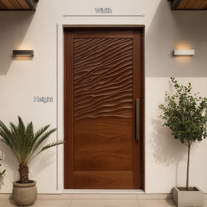 Modern Wave Pattern Front Door Design For Entryway