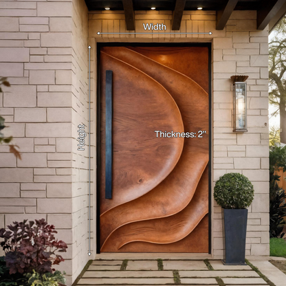 Sculptural Front Door Design For Modern Entryway