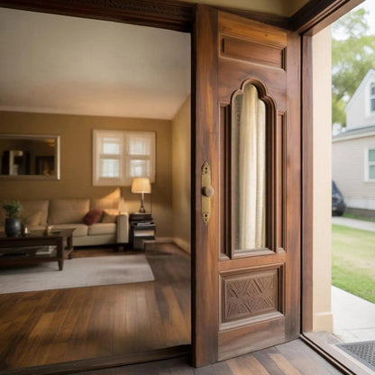 Elegant Vintage Carved Wood Door For Entryway And Living Room
