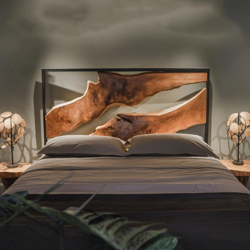 Artistic Live Edge Headboard For Bedroom Centerpiece