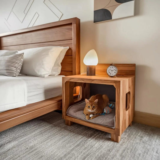Modern Nightstand With Pet Bed For Small Spaces