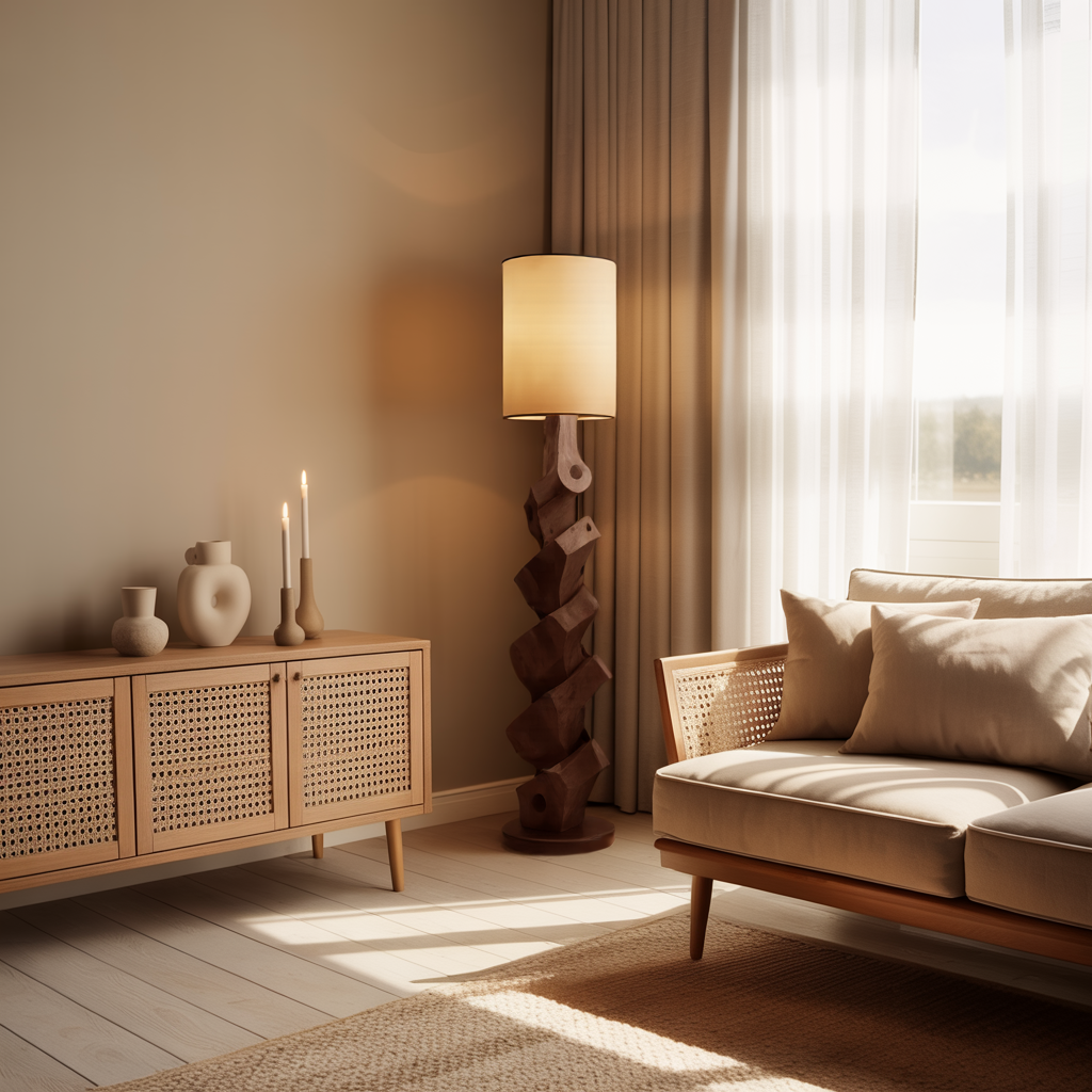 Modern Sculptural Table Lamp Set For Bedroom And Living Room